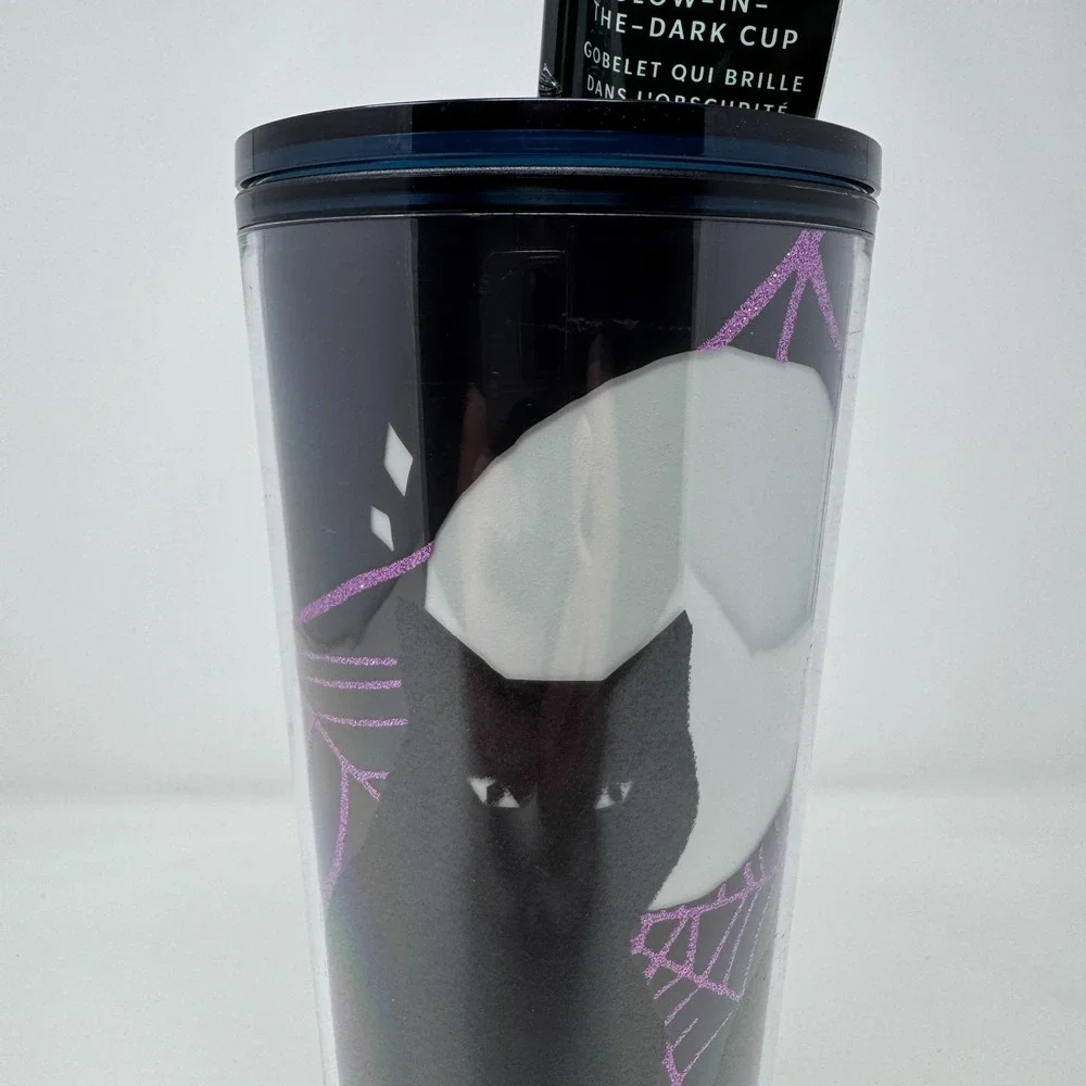 New Starbucks Limited 2021 Halloween Glow in the Dark 24oz Cup Tumbler Black Cat